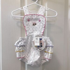 Vintage Stone Apparel Pastel Rose Bud Sunsuit Romper Girls Size 9 Months w/TAGS